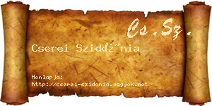 Cserei Szidónia névjegykártya